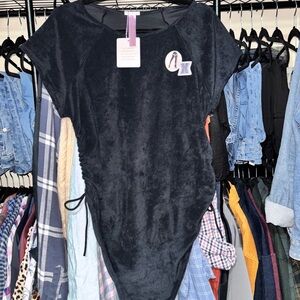 Savage X Fenty 70s Ruched Terry Cloth Thong Bodysuit Size 3X NWT